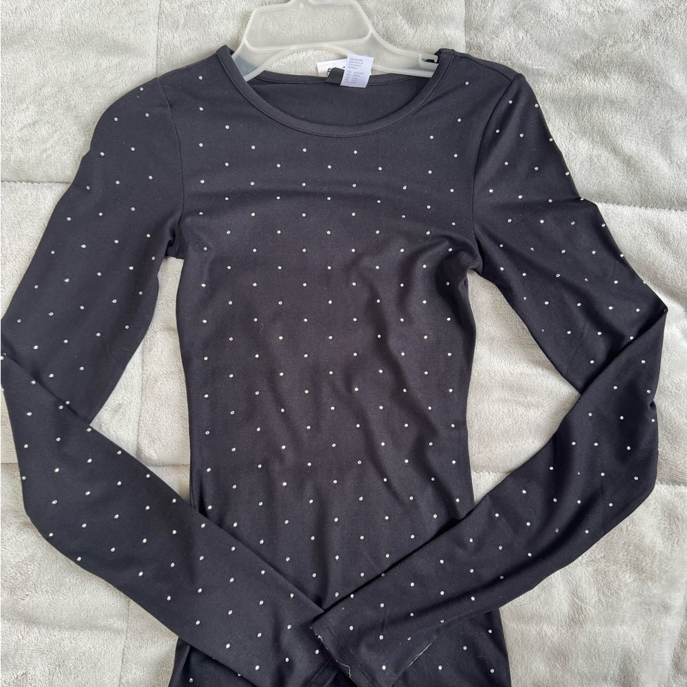 ⚠️H&M Black Polka Dot Long Sleeve Top⚠️